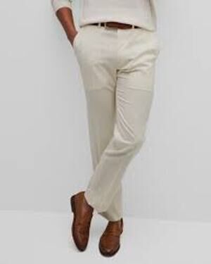 BRIONI Men's Pant in White Size 40 R Chino Casual Preppy Designer Luxury